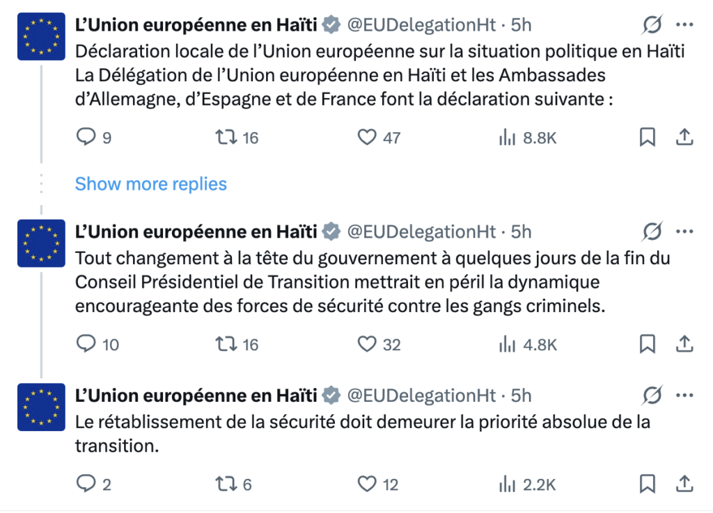 Union européenne en Haïti sur X